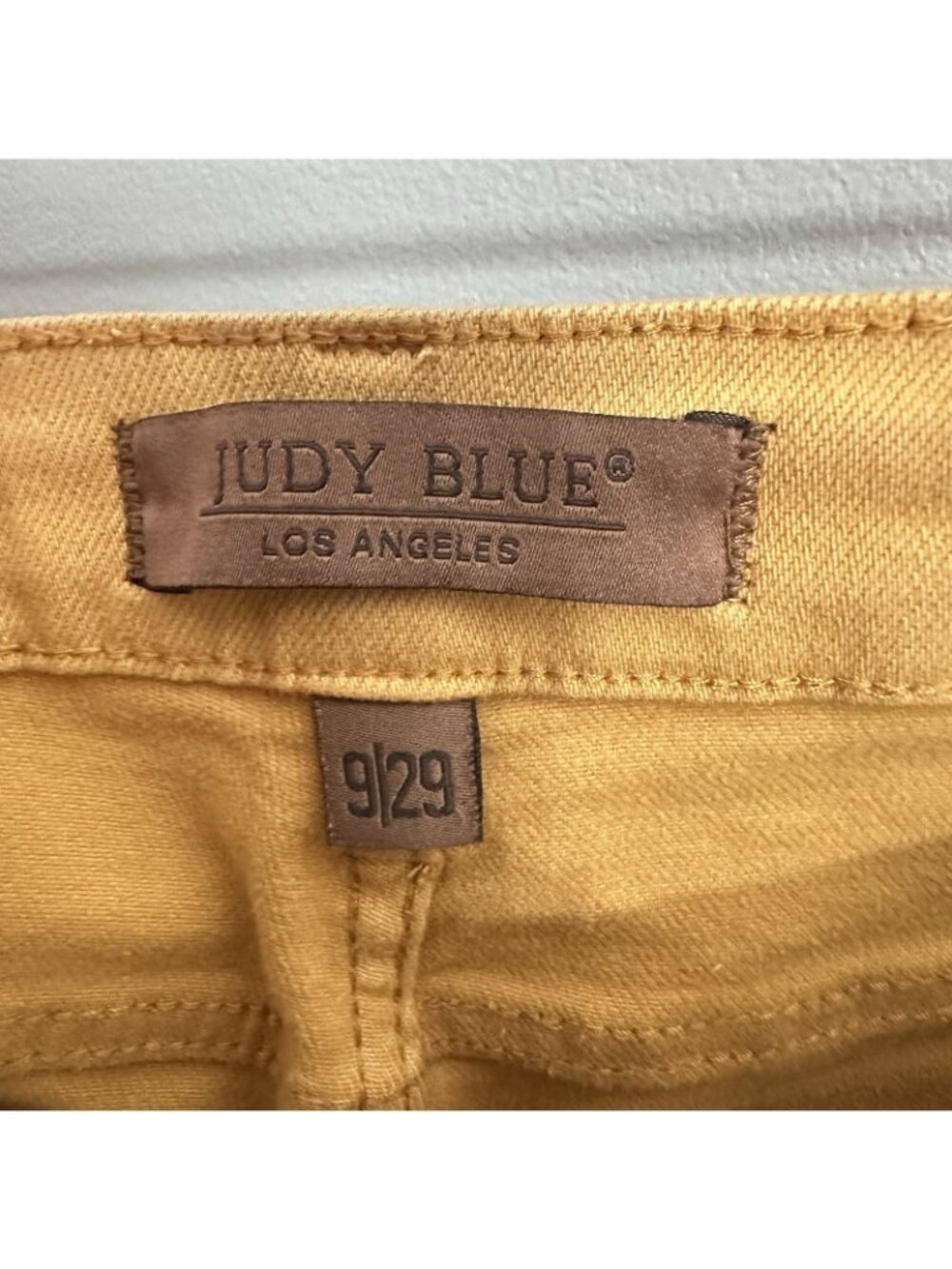 JUDY BLUE garment dyed gold wide leg jeans 9 29 cropped casual denim boho - Picture 9 of 11